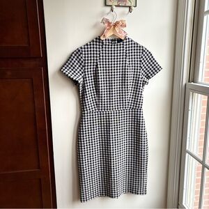 Ann Taylor Black and White Gingham Pencil Dress